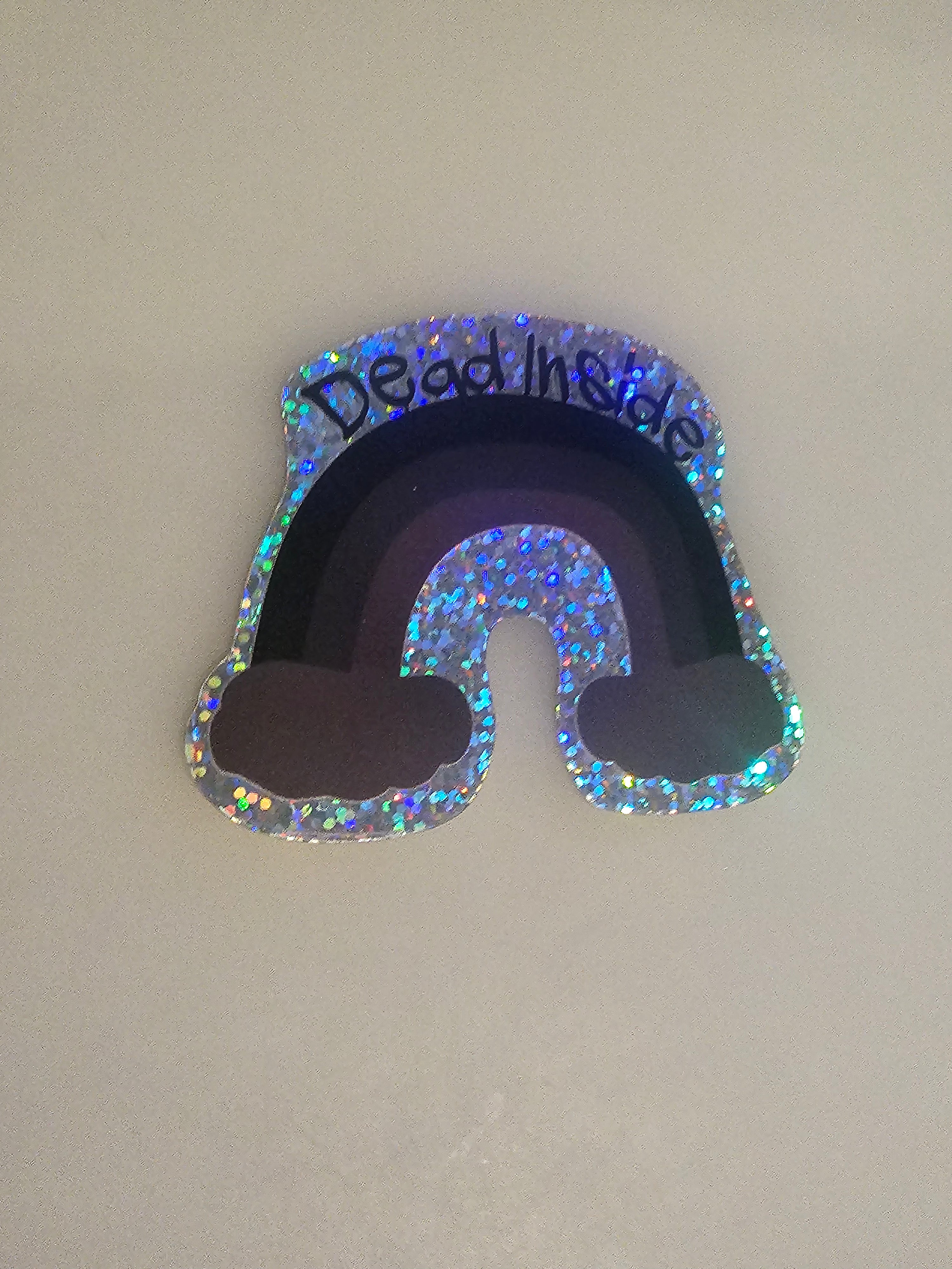DEAD INSIDE RAINBOW Sticker Label Glossy Weather proof 3" Stickers