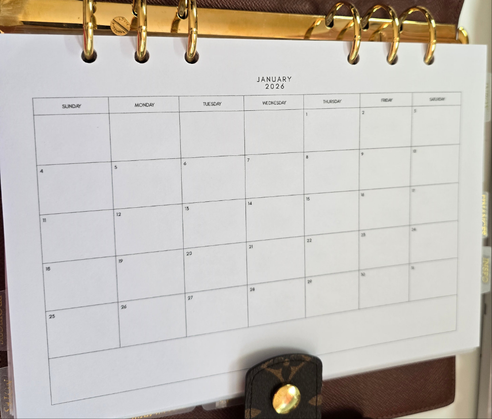 2026 Dated Inserts A5 Landscape