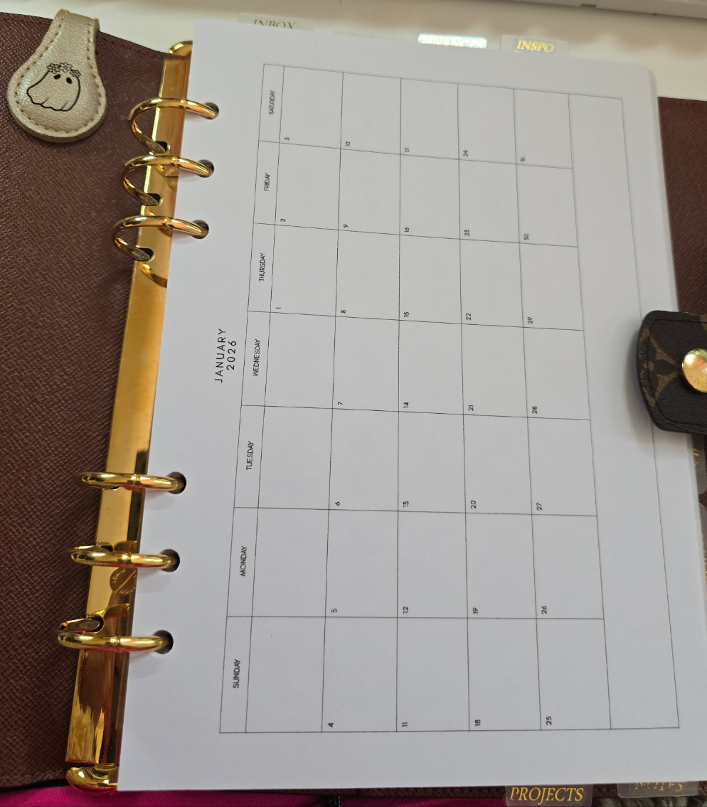 2026 Dated Inserts A5 Landscape