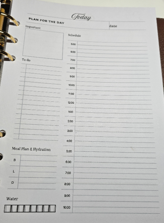 Daily Hourly and Notes Inserts A5