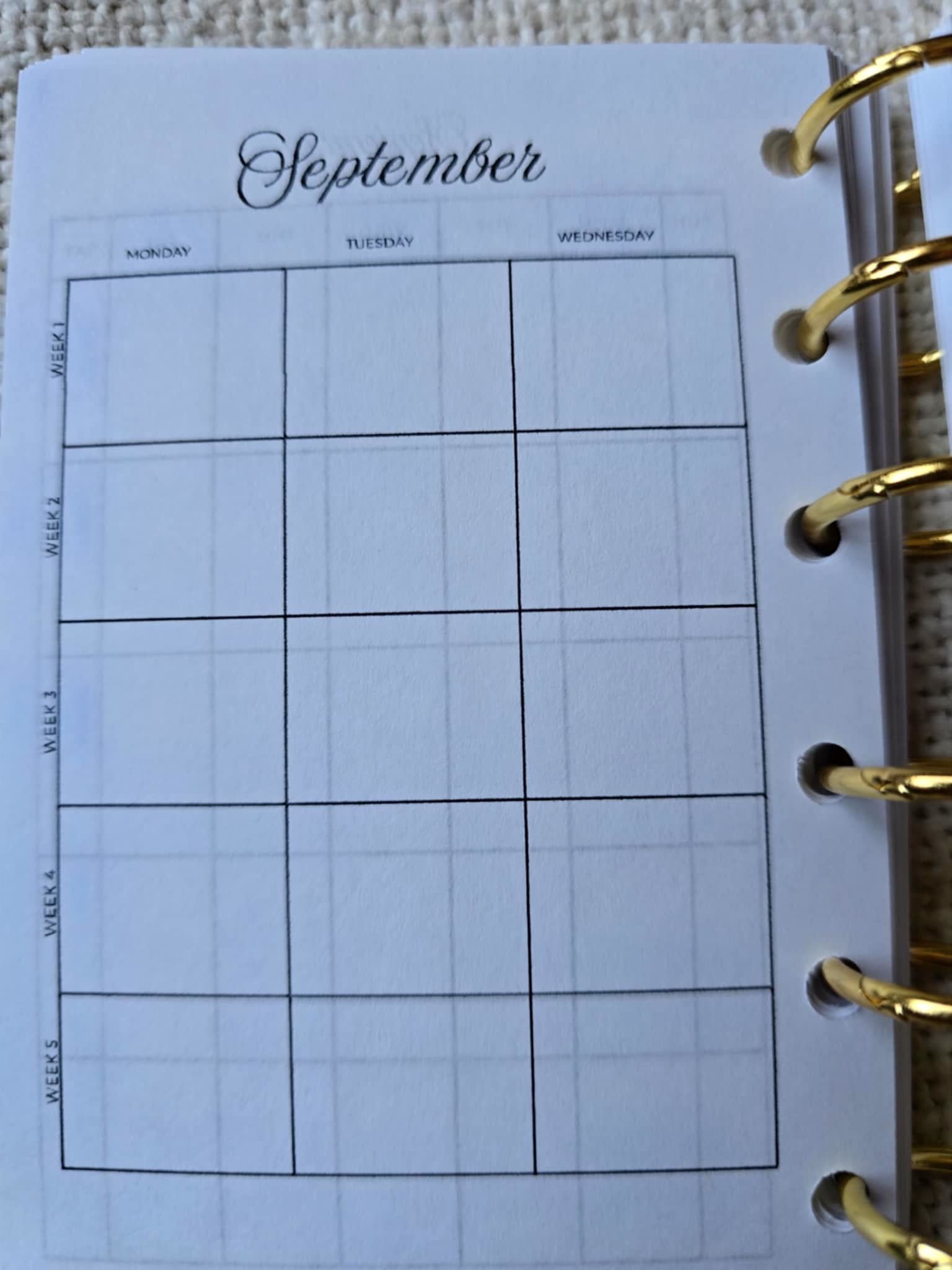 A7 Planner Inserts PM Pocket Sized