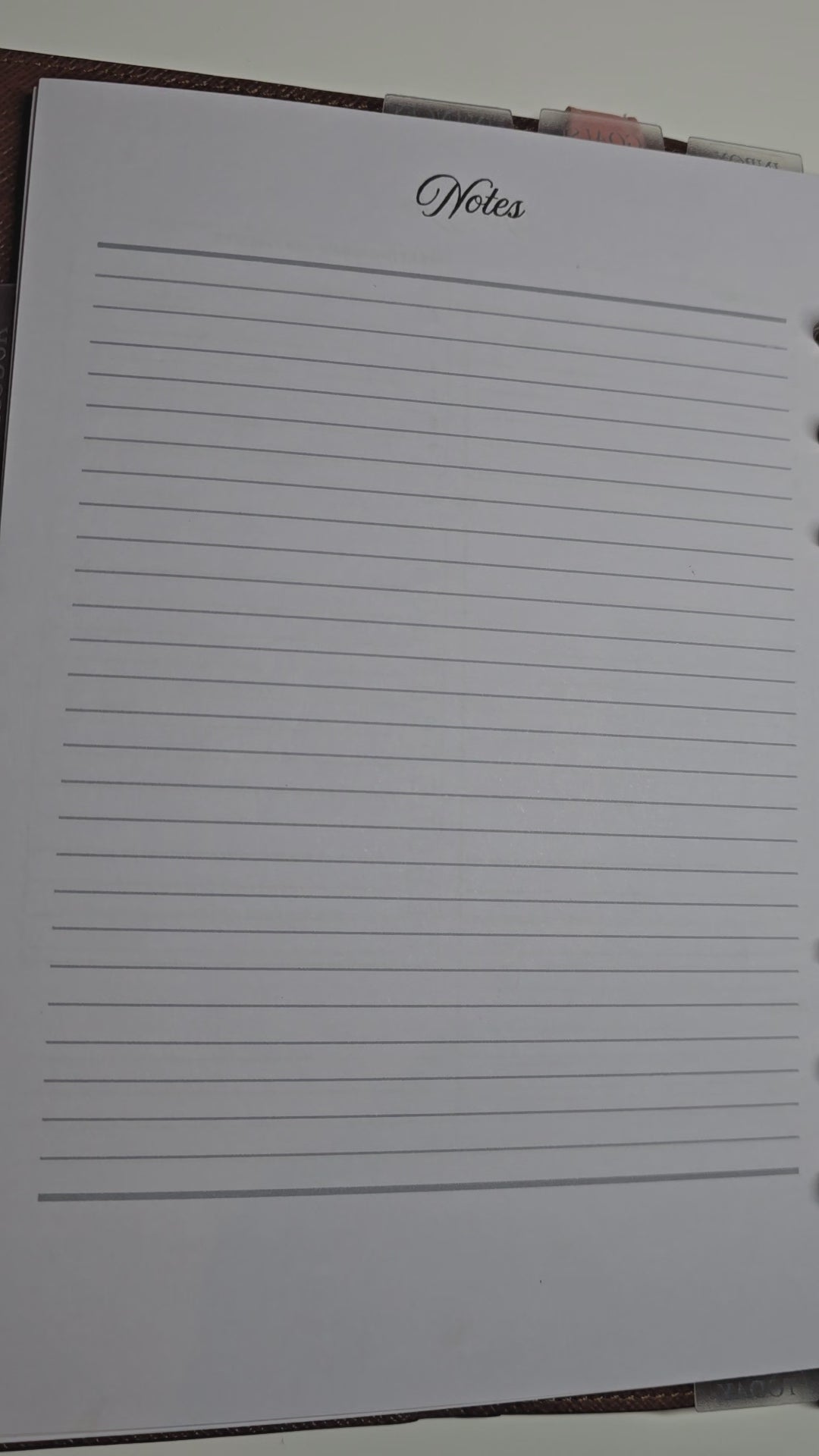 Daily Hourly and Notes Inserts A5