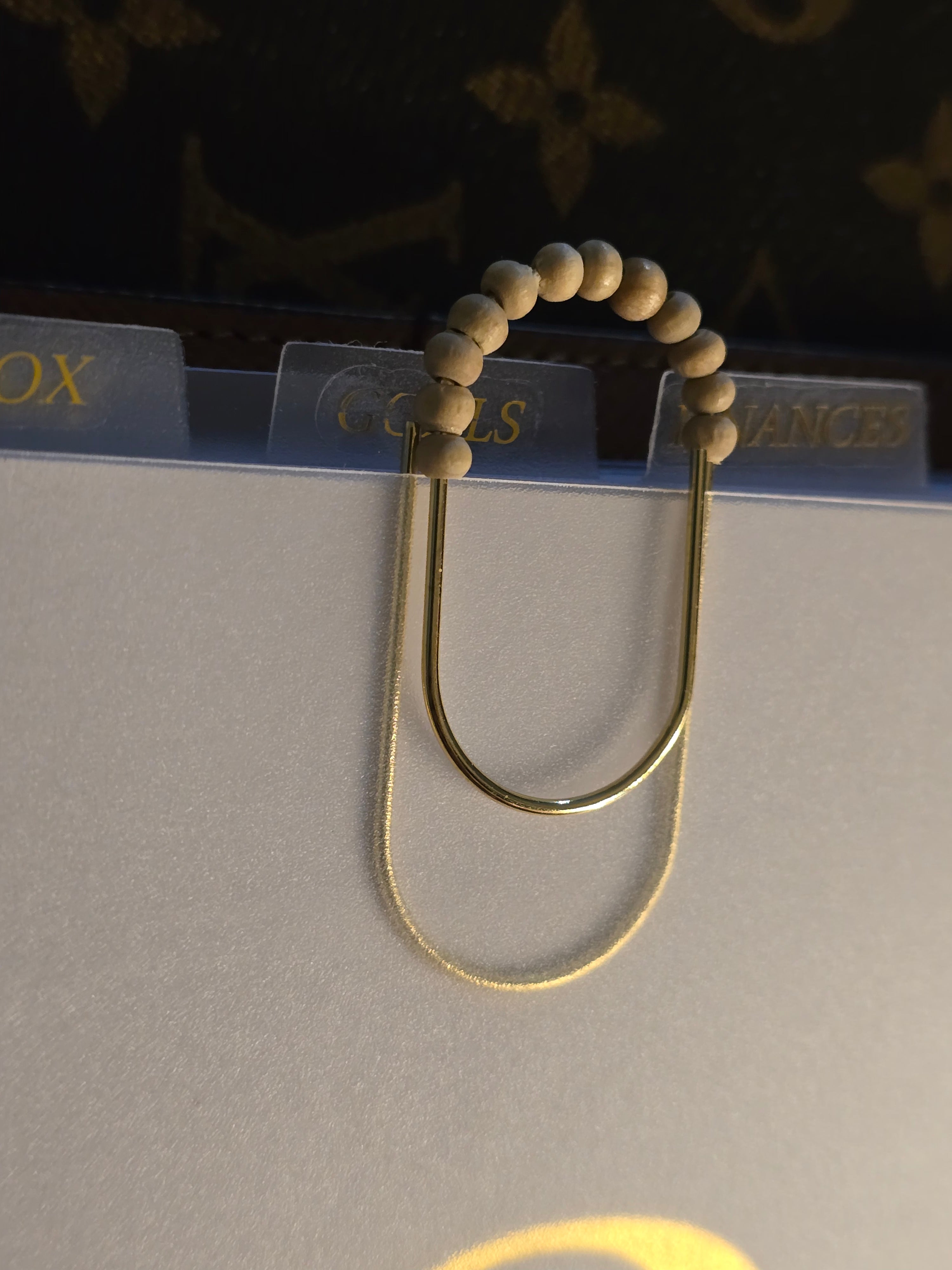 Wood beaded Paper Clip Bookmark