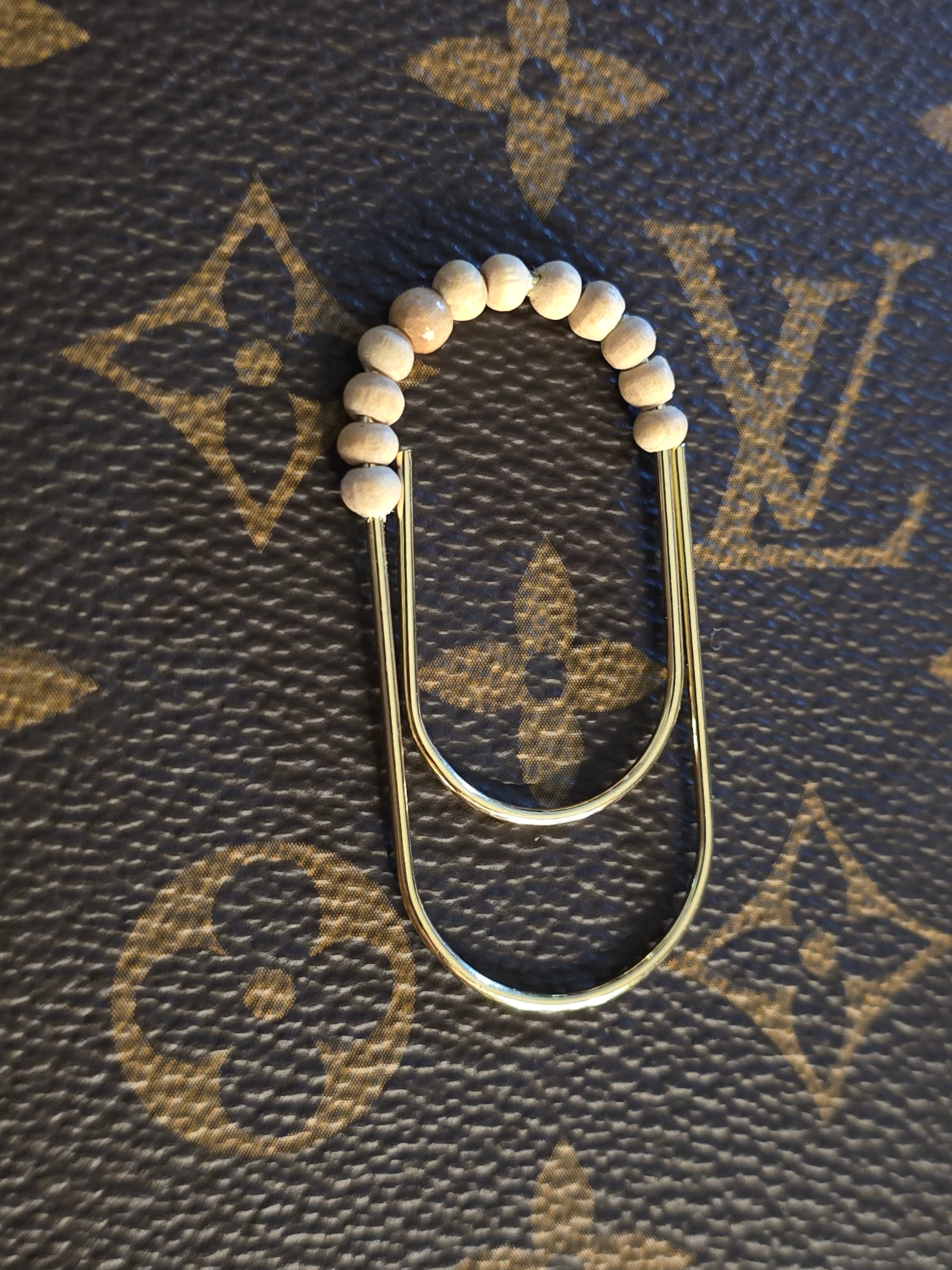 Wood beaded Paper Clip Bookmark