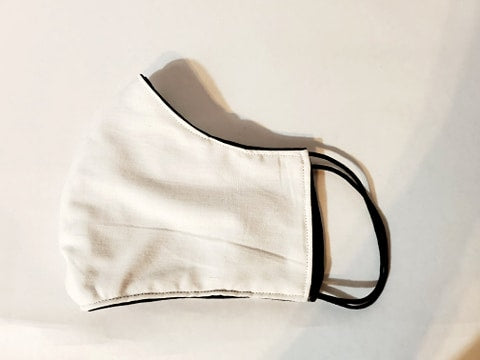 Embroidered Flower Handmade Print Adult Face Mask Organic Cotton