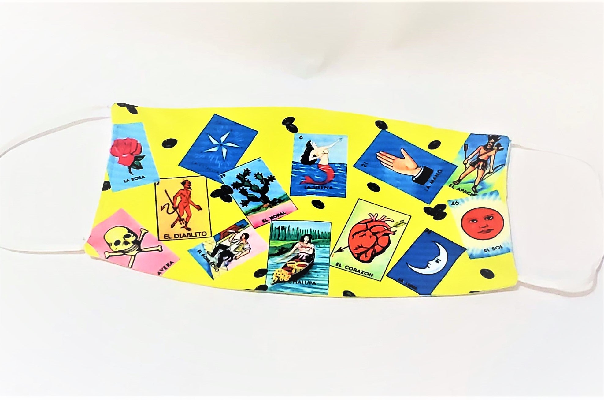 "Loteria" with Beans Adult Face Mask Organic Cotton