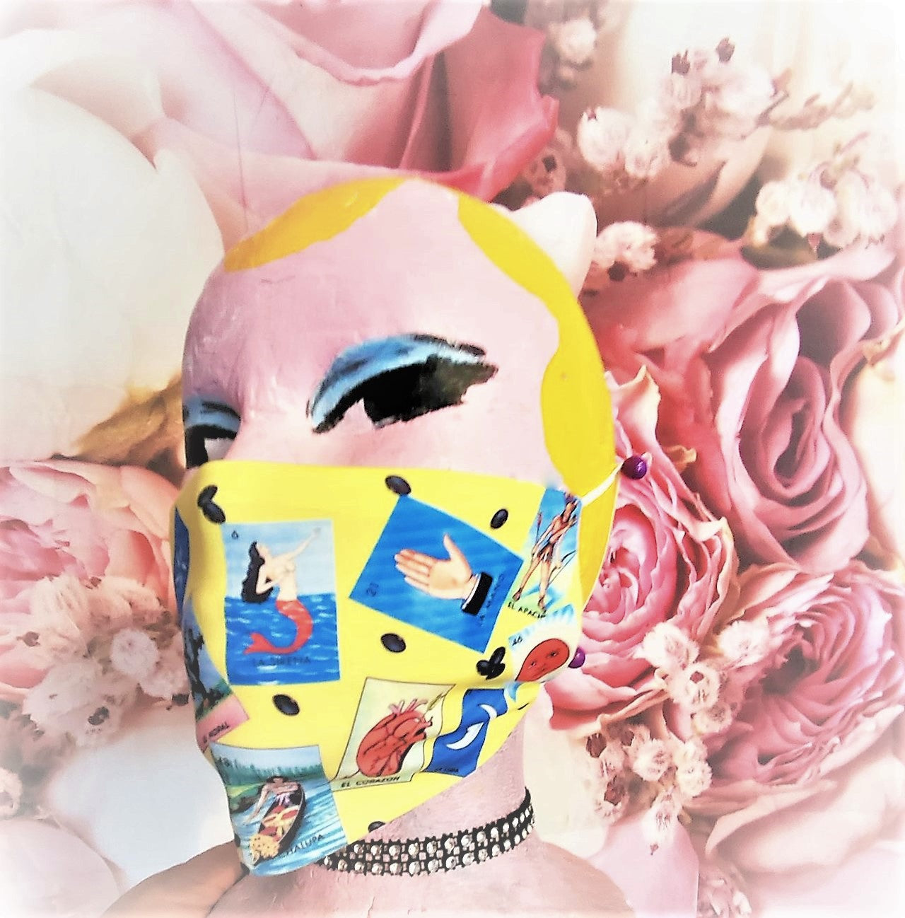 "Loteria" with Beans Adult Face Mask Organic Cotton