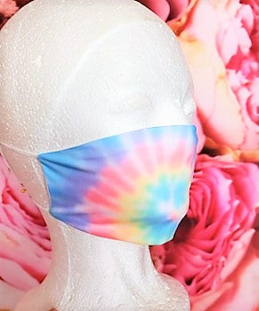 Cotton Candy Swirl Tie Dye Adult Face Mask Organic Cotton