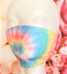 Cotton Candy Swirl Tie Dye Adult Face Mask Organic Cotton