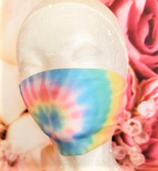 Cotton Candy Swirl Tie Dye Adult Face Mask Organic Cotton