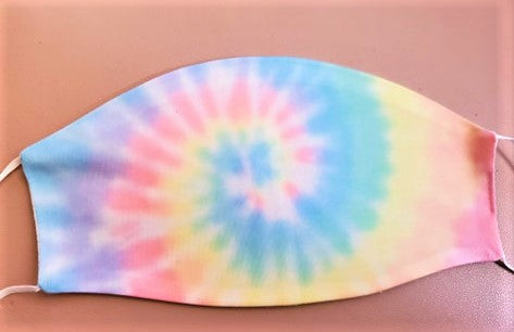 Cotton Candy Swirl Tie Dye Adult Face Mask Organic Cotton