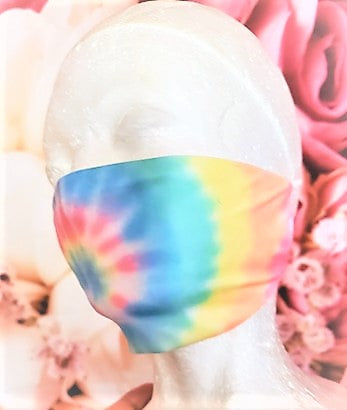 Cotton Candy Swirl Tie Dye Adult Face Mask Organic Cotton