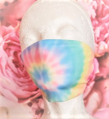 Cotton Candy Swirl Tie Dye Adult Face Mask Organic Cotton