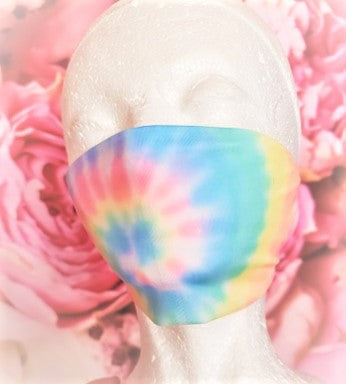 Cotton Candy Swirl Tie Dye Adult Face Mask Organic Cotton