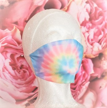 Cotton Candy Swirl Tie Dye Adult Face Mask Organic Cotton