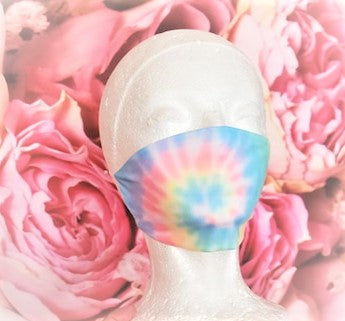 Cotton Candy Swirl Tie Dye Adult Face Mask Organic Cotton
