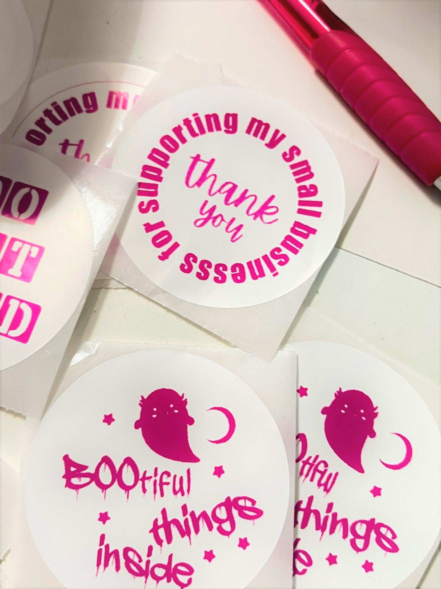 2" Round Pink Labels