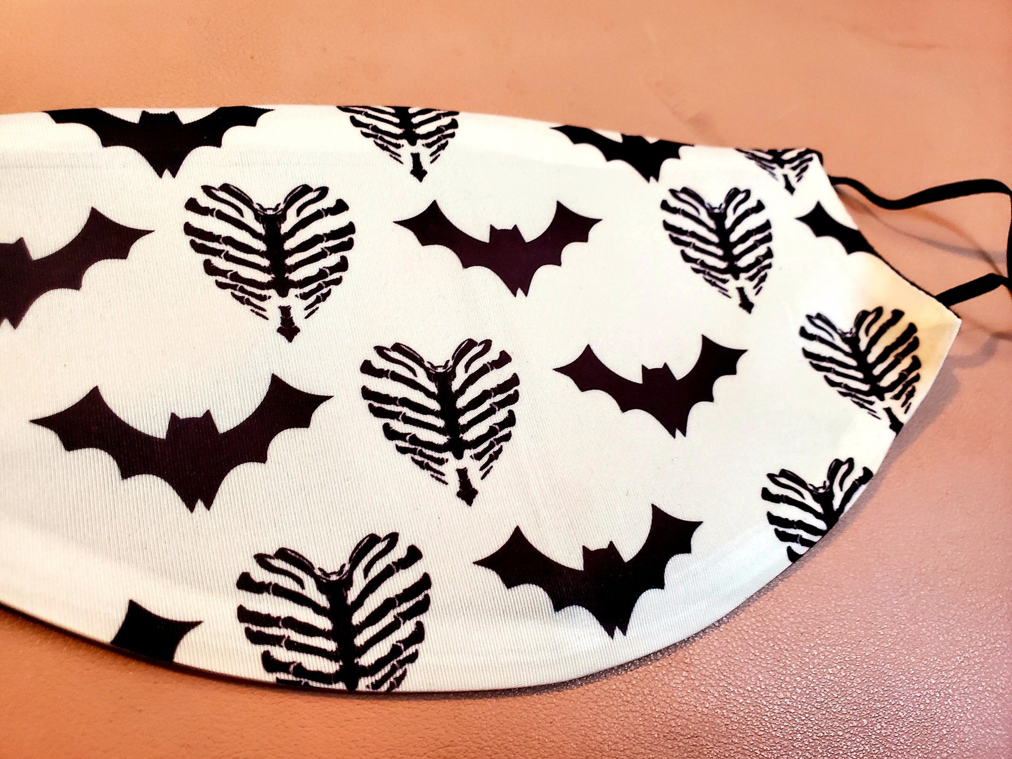 Bats & Heart Rib Cages Adult Face Mask Organic Cotton