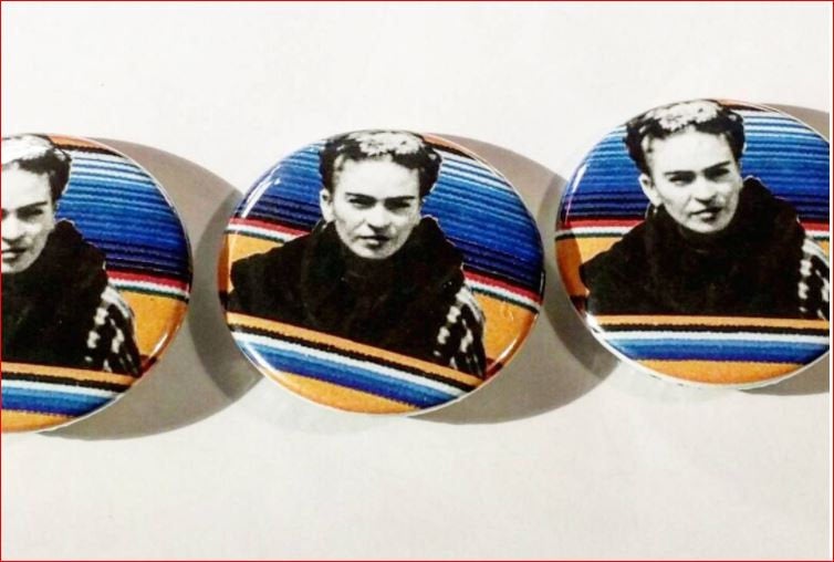 FRIDA KAHLO Zarape Pin Button 1.5"