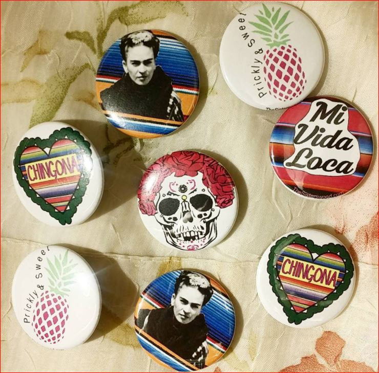 Prickly and Sweet PINEAPPLE Pin Button 1.5"