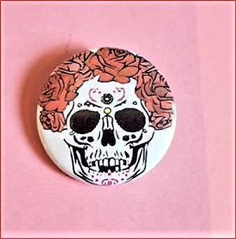 SUGAR SKULL 1.5" Pin Button