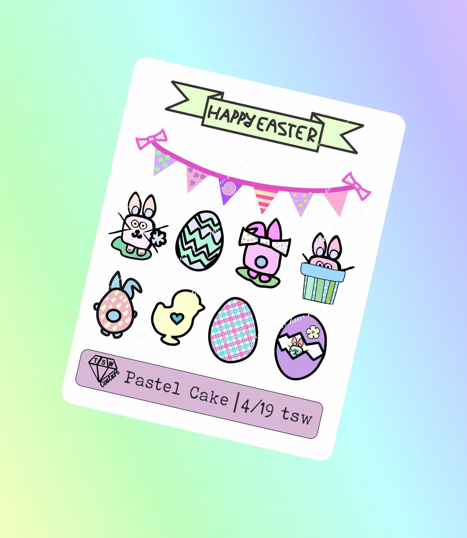 PASTEL CAKE deco stickers