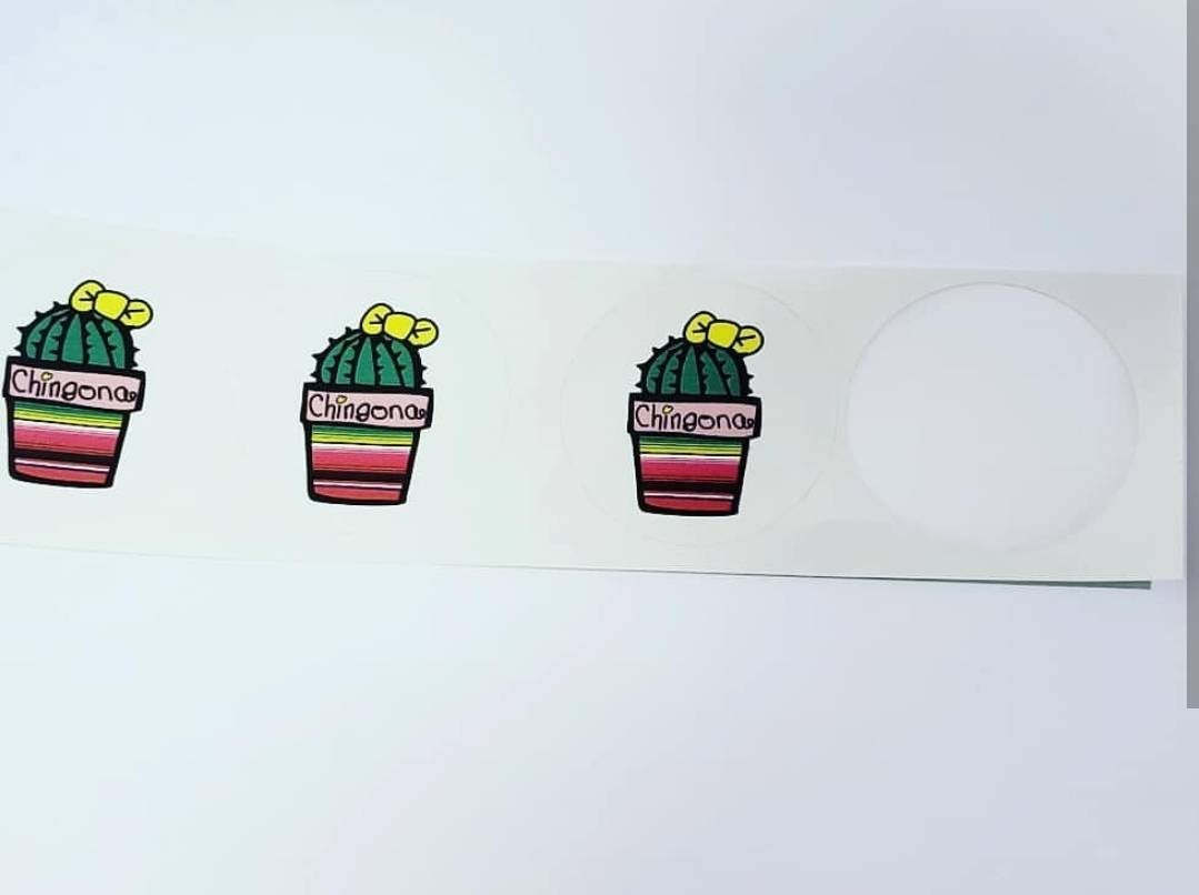 CHINGONA CACTUS STICKERS 4 stickers Round 2"