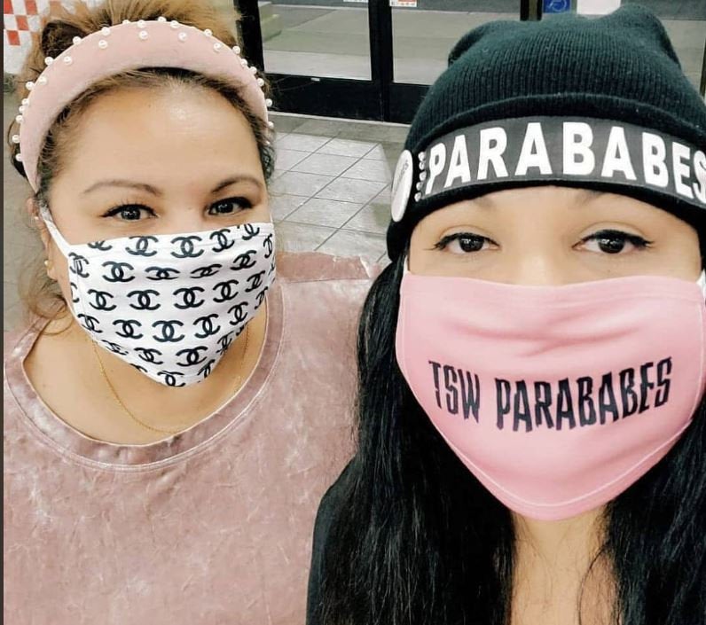 GLITTER SKULL with BOW Adult Face Mask