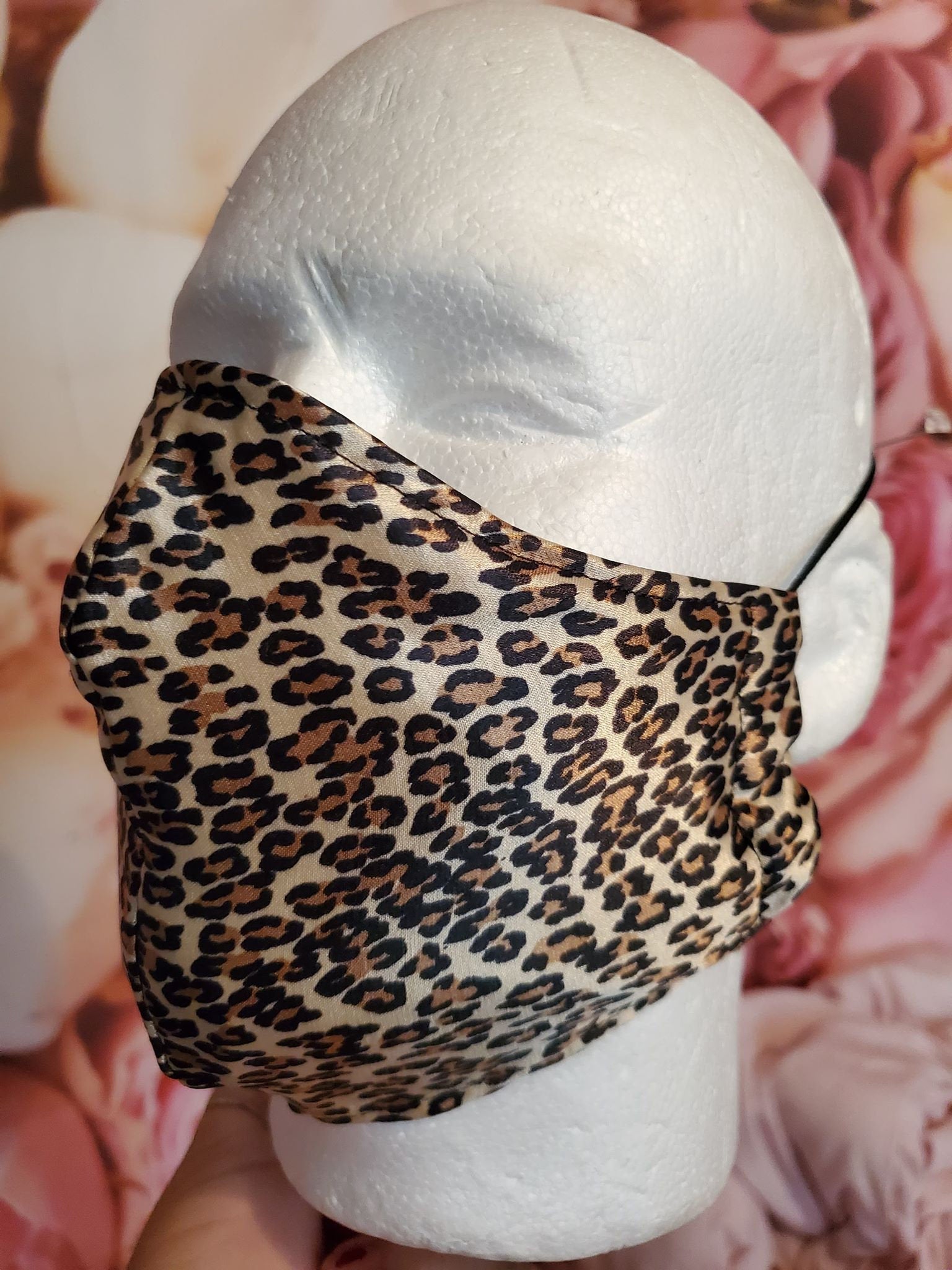 CHEETAH SILKY BROWN Adult Face Mask Double Layer Face Cover Washable Reusable Made in Orange, California