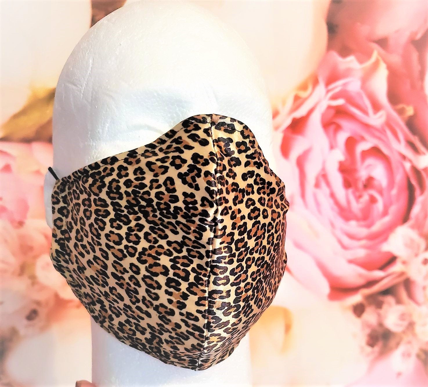 CHEETAH SILKY BROWN Adult Face Mask Double Layer Face Cover Washable Reusable Made in Orange, California