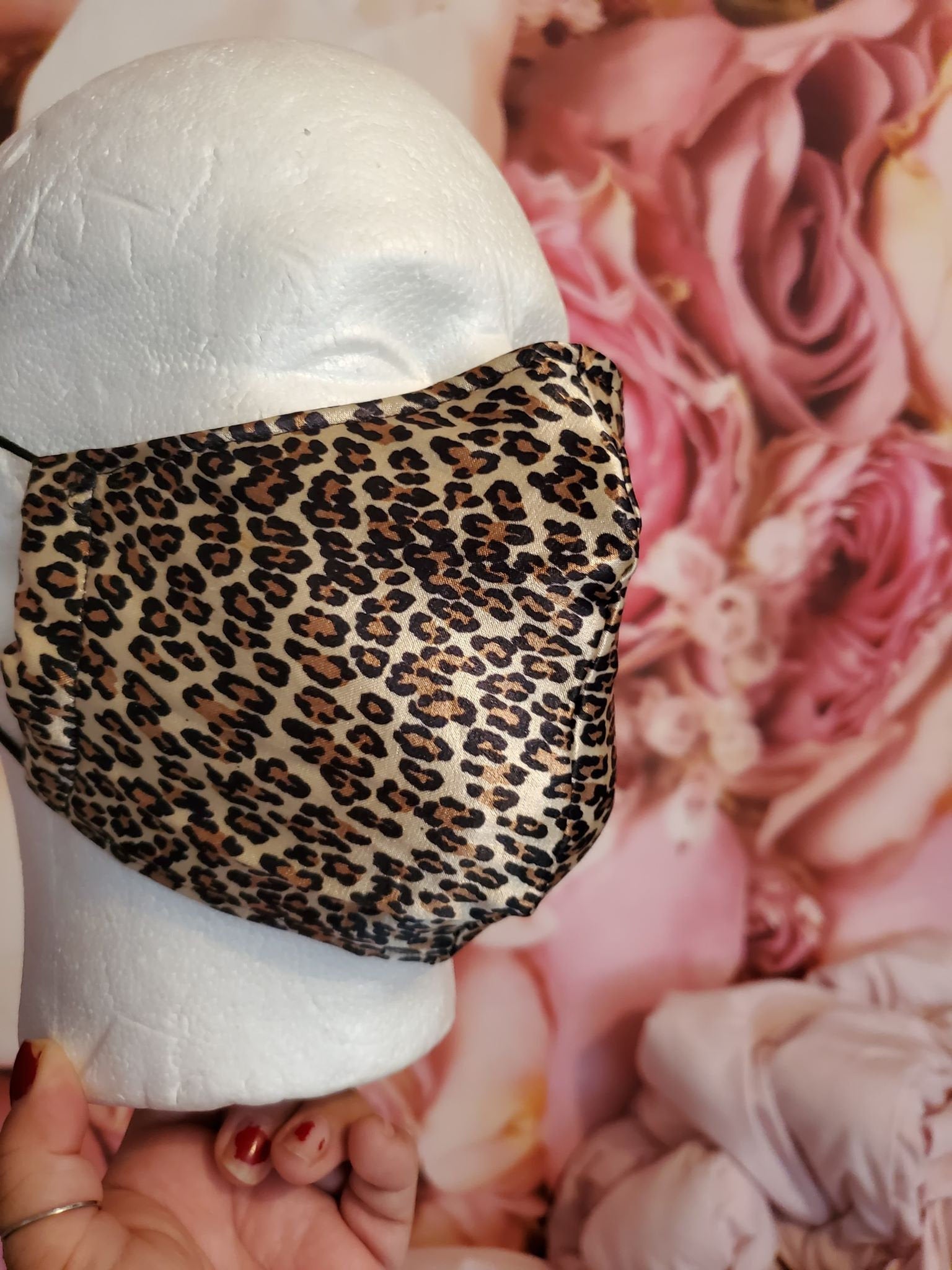 CHEETAH SILKY BROWN Adult Face Mask Double Layer Face Cover Washable Reusable Made in Orange, California