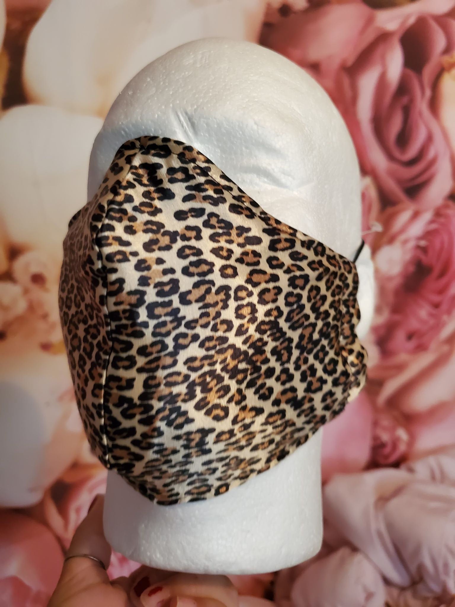 CHEETAH SILKY BROWN Adult Face Mask Double Layer Face Cover Washable Reusable Made in Orange, California