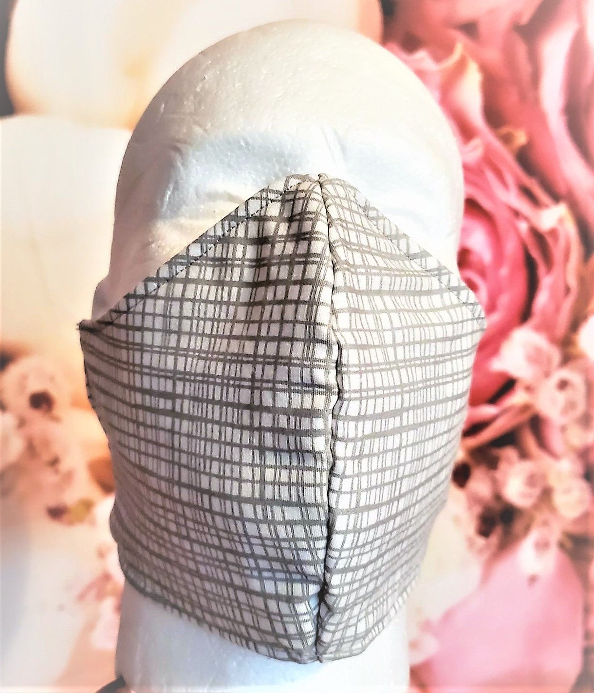 BEIGE STRIPES MEN'S Adult Face Mask Double Layer Mask Cover Washable Reusable Made in United States Orange, California