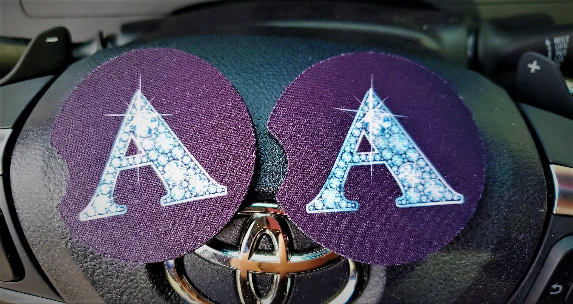 2 Car Coasters 1 Pair Diamond Letters