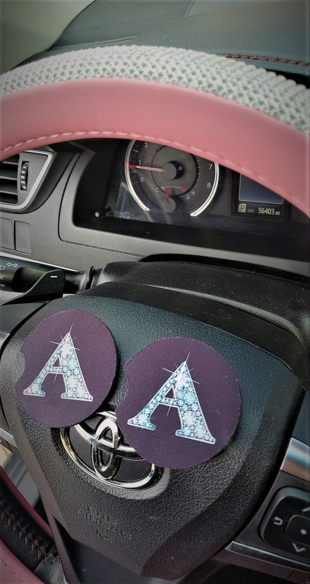 2 Car Coasters 1 Pair Diamond Letters