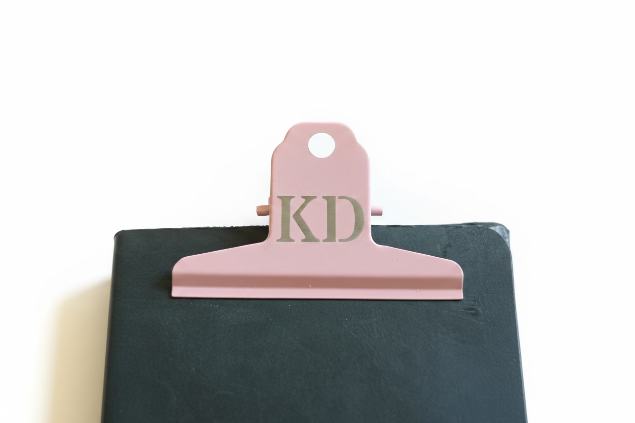 PINK LARGE CUSTOM METAL CLIP