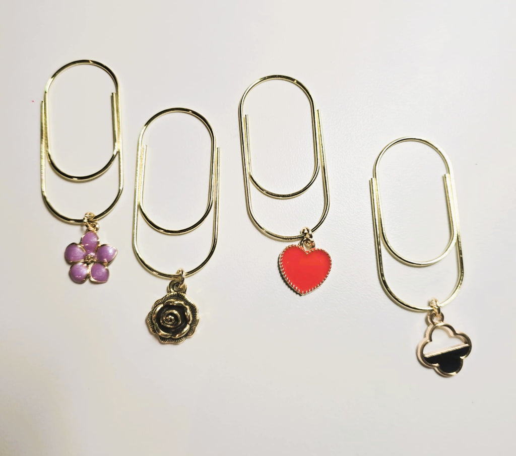 Gold Charm Paper Clip Bookmark
