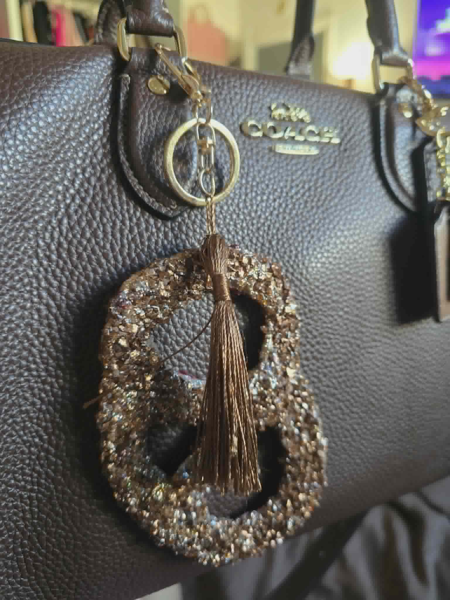 Blingy pretzel purse charm