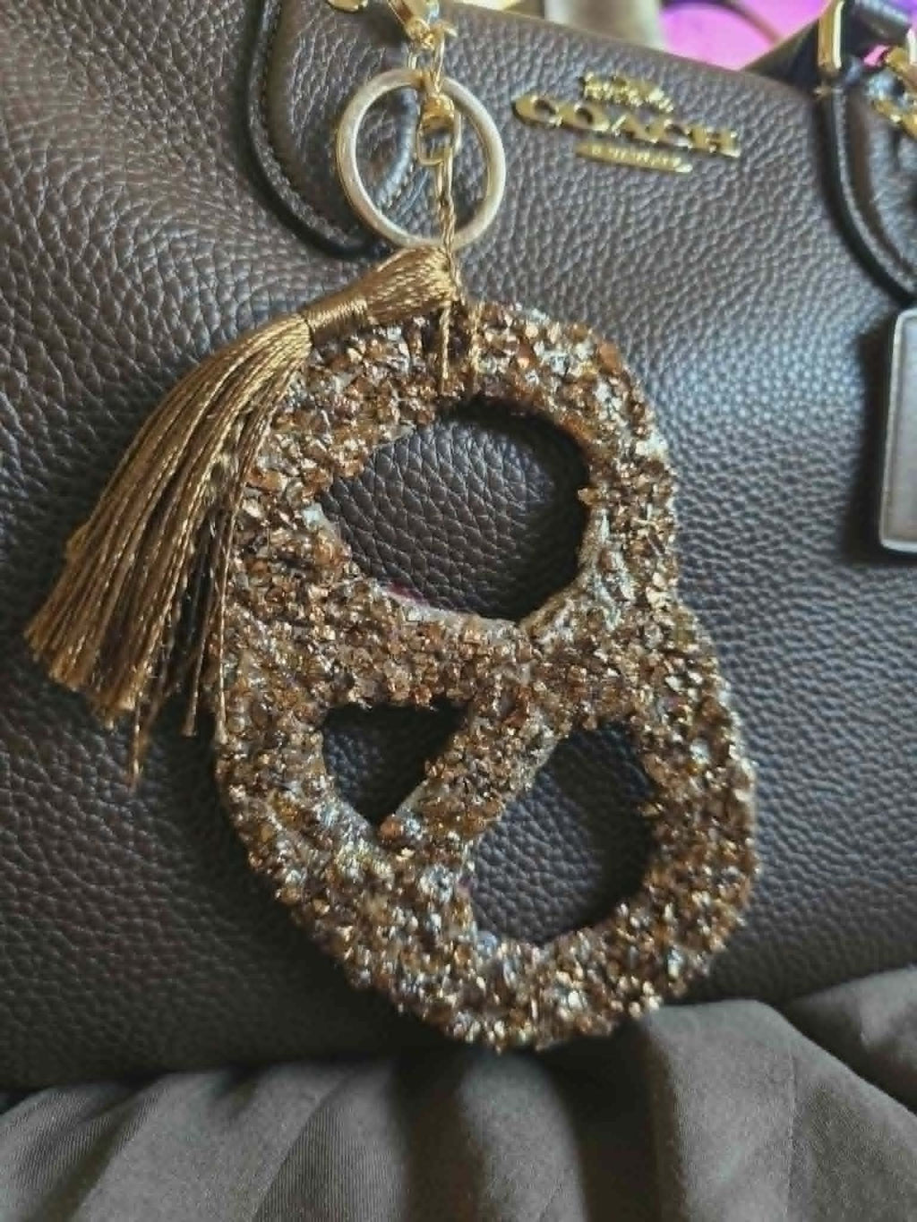 Blingy pretzel purse charm