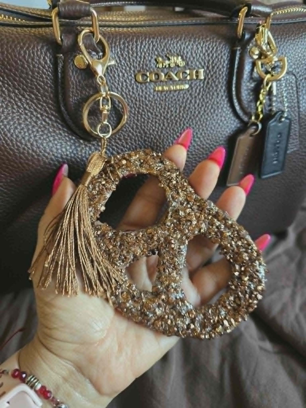 Blingy pretzel purse charm