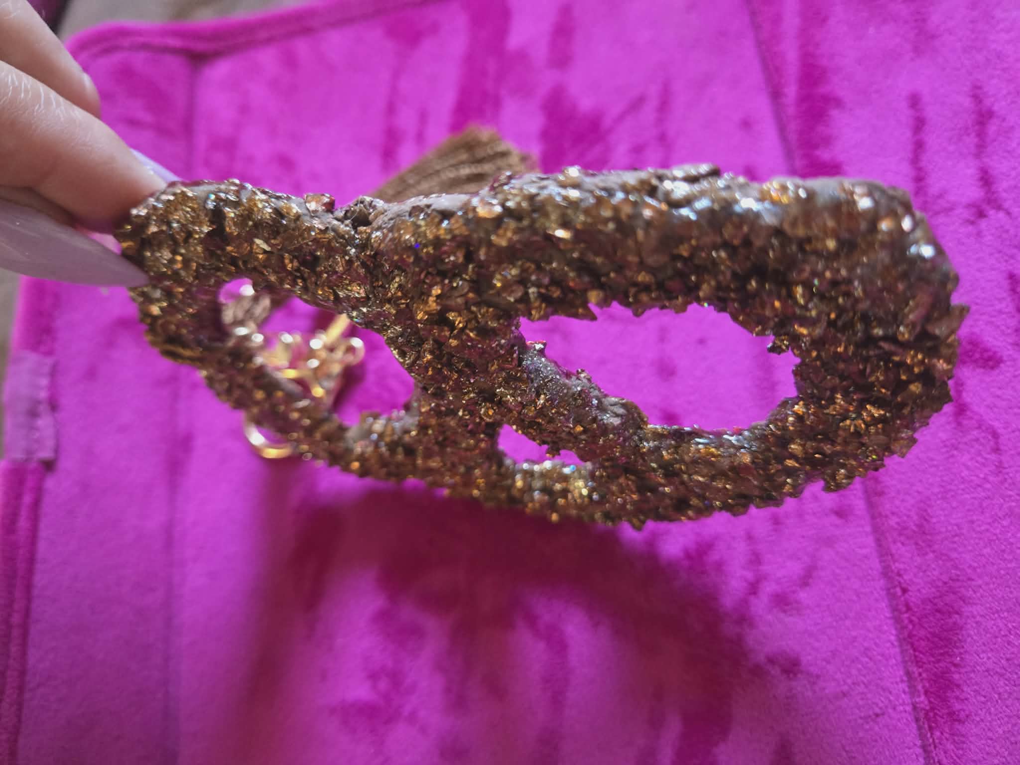 Blingy pretzel purse charm