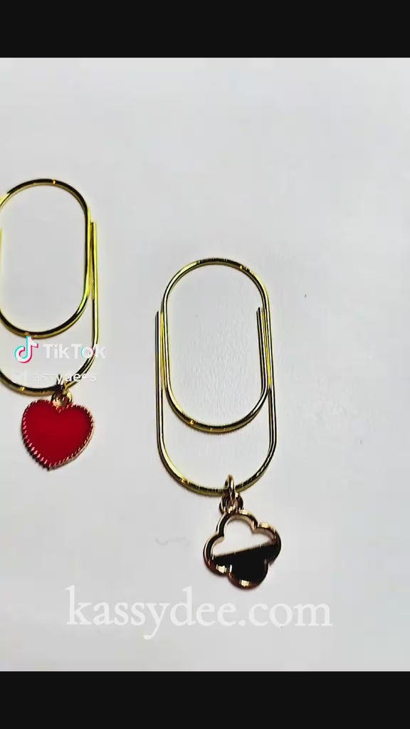Gold Charm Paper Clip Bookmark
