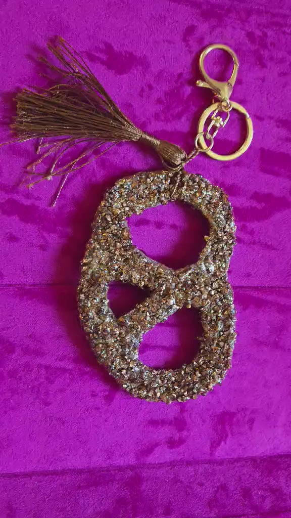 Blingy pretzel purse charm
