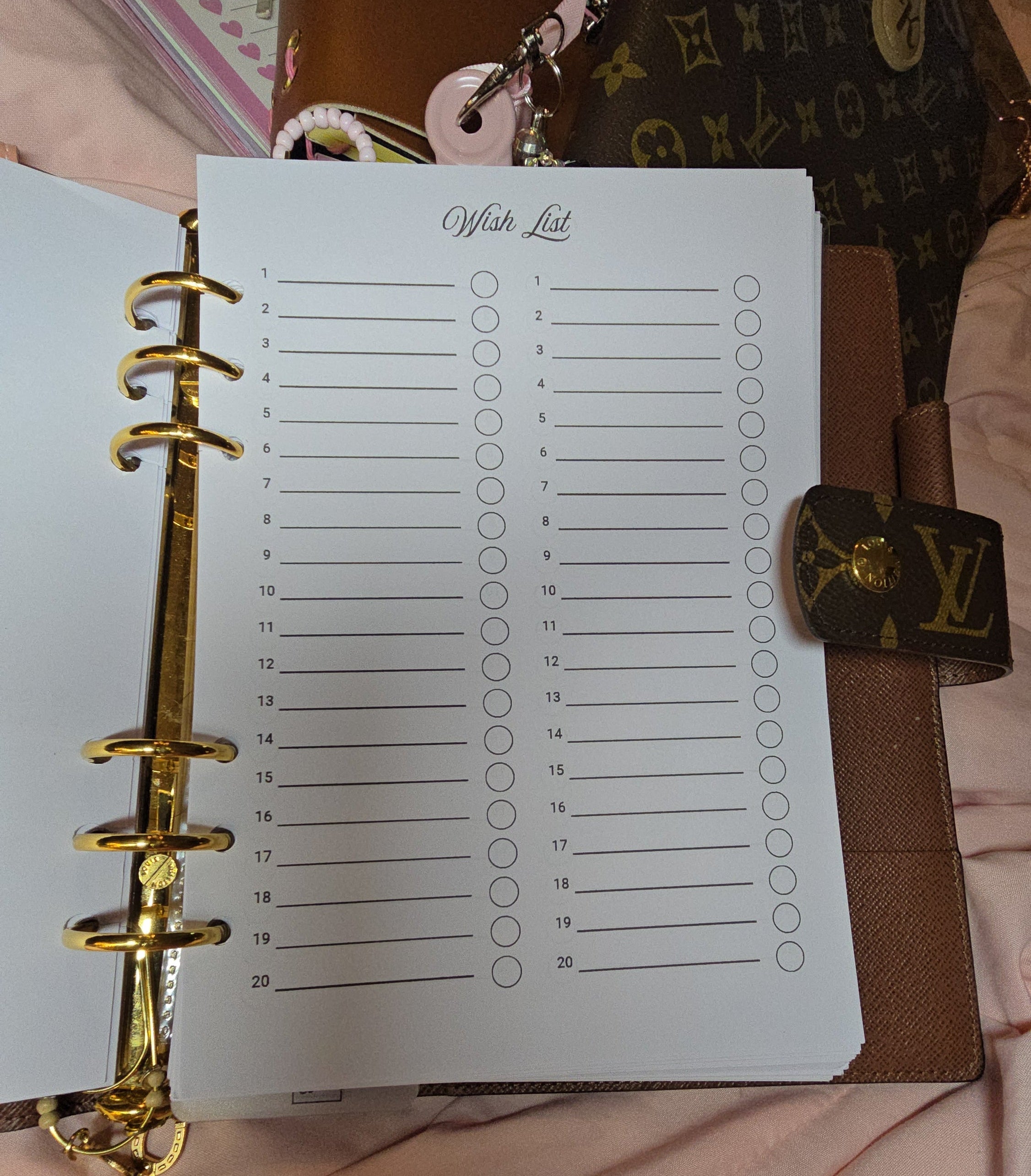 WISH LIST A5 Planner Inserts (LV GM)