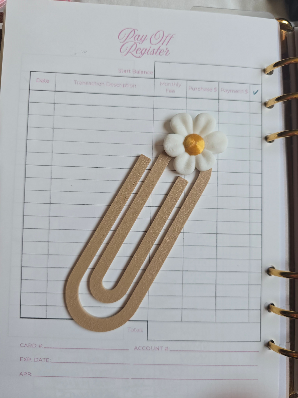 A5 PINK Planner Inserts (GM) Standard Kit