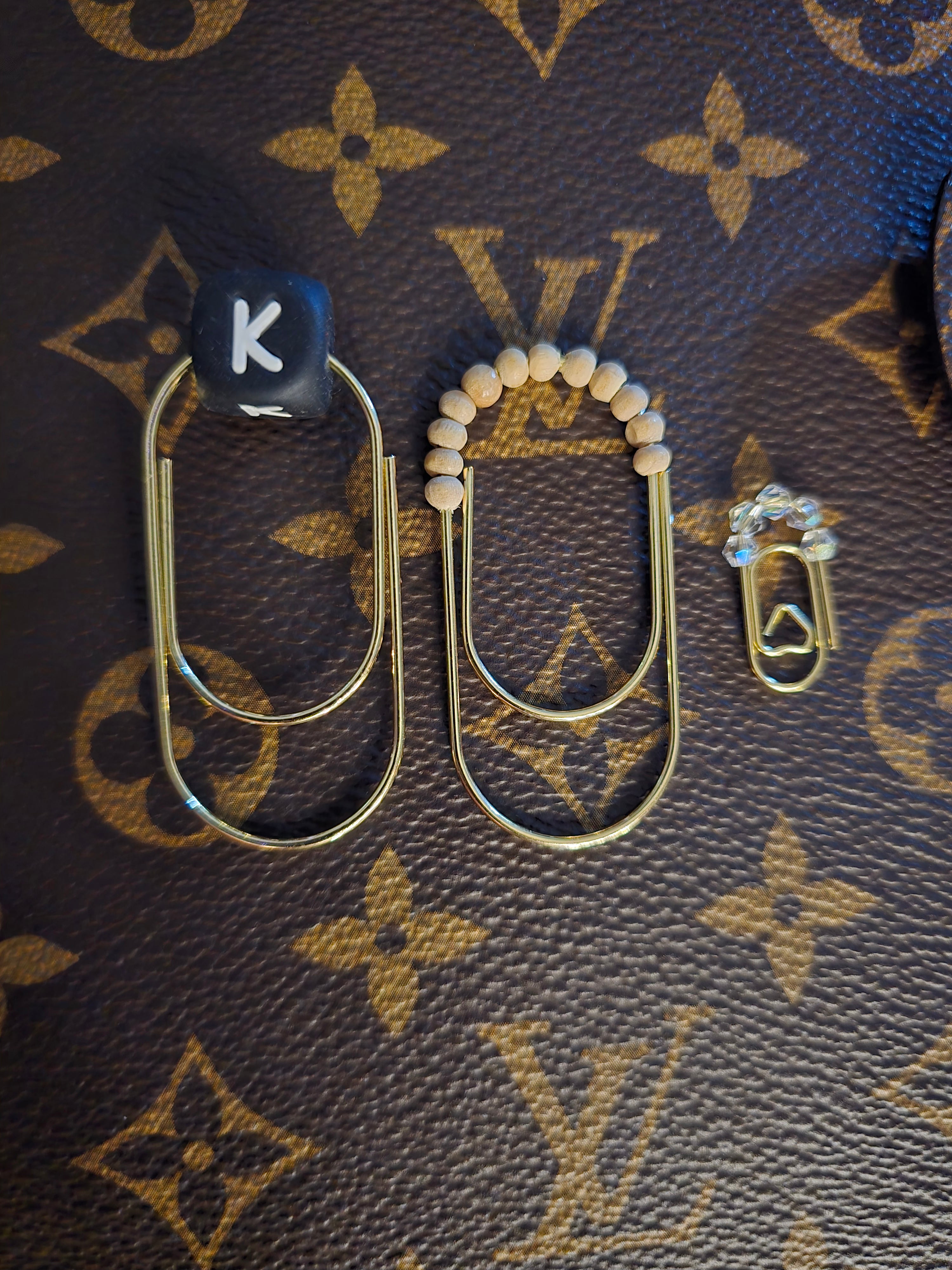 Wood beaded Paper Clip Bookmark