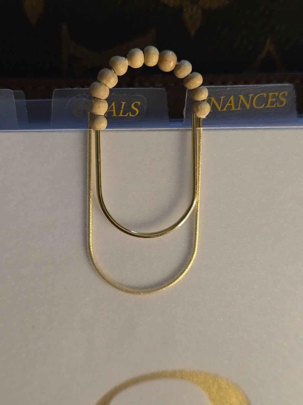 Wood beaded Paper Clip Bookmark