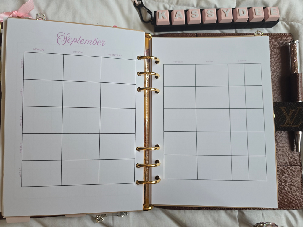 A5 PINK Planner Inserts (GM) Standard Kit
