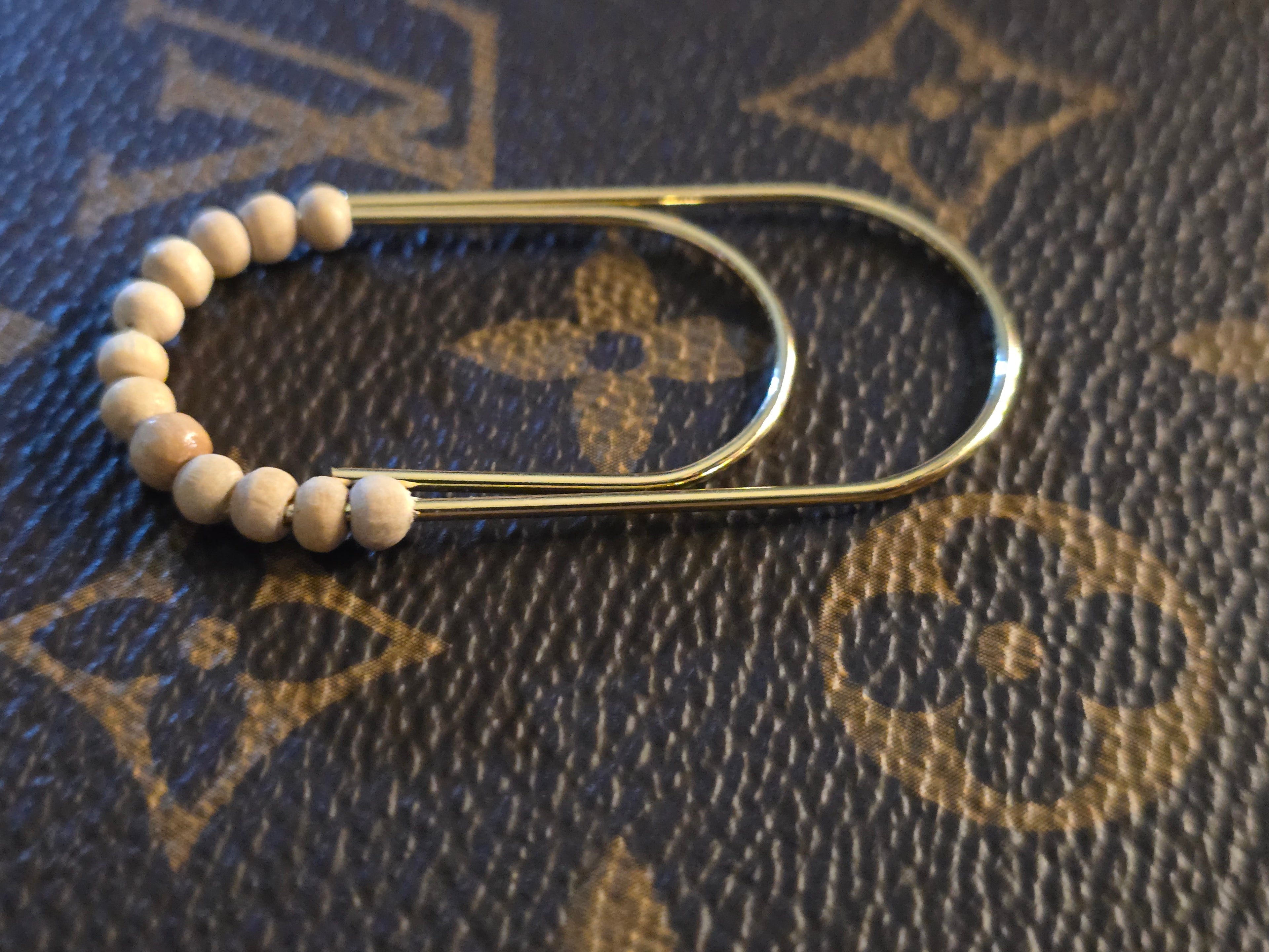 Wood beaded Paper Clip Bookmark