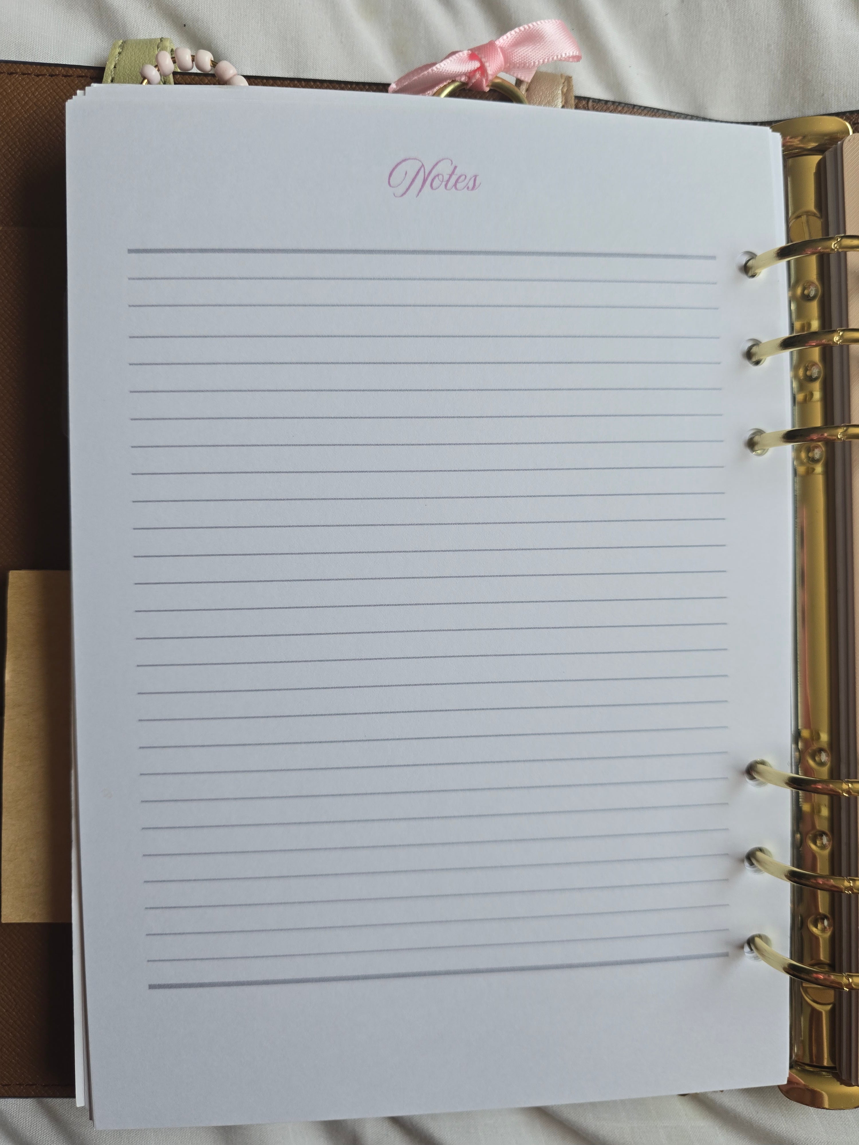 A5 PINK Planner Inserts (GM) Standard Kit